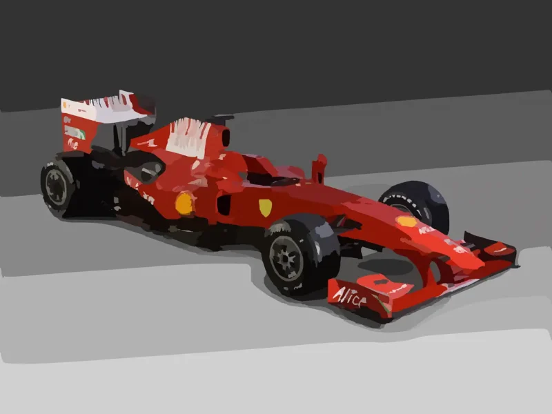 Formel 1 Punkteverteilung Tabelle und Rennwagen auf Strecke