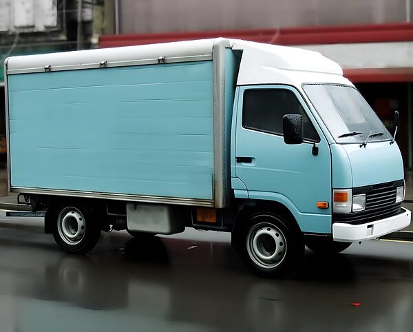 Kühltransporter in Stadt – KI generiert